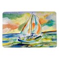 Betsy Drake Betsydrake DM1185 18 x 26 in. Orange Sailboat Door Mat Small DM1185